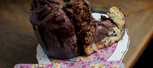 Chocotone recheado de brigadeiro